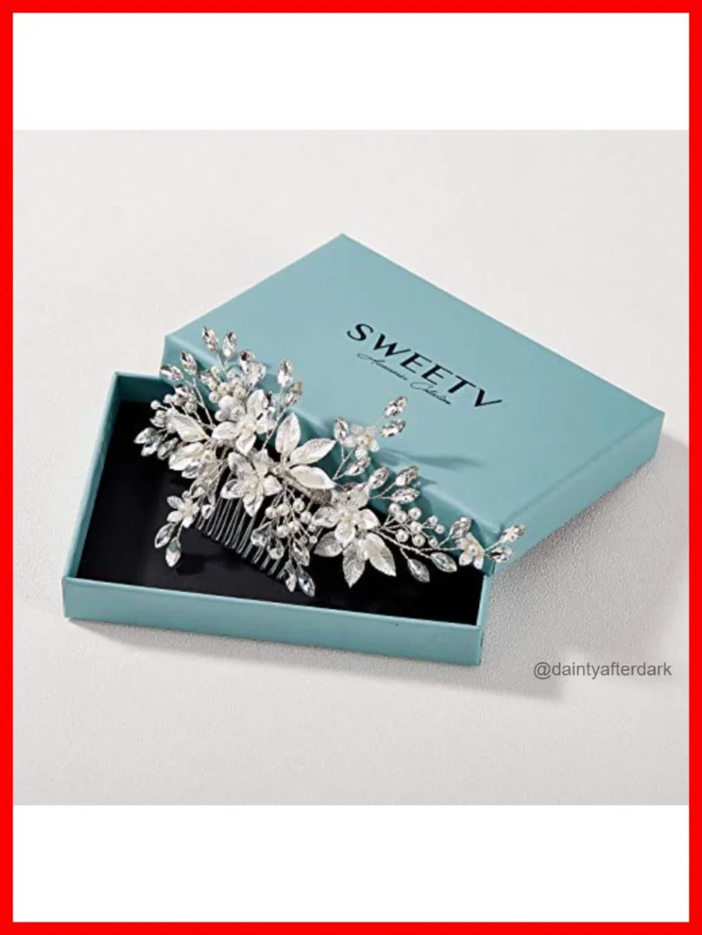 Pearl Crystal Silver Plated Leaf Handmade Wedding Hair Comb Bridal Hair Clip